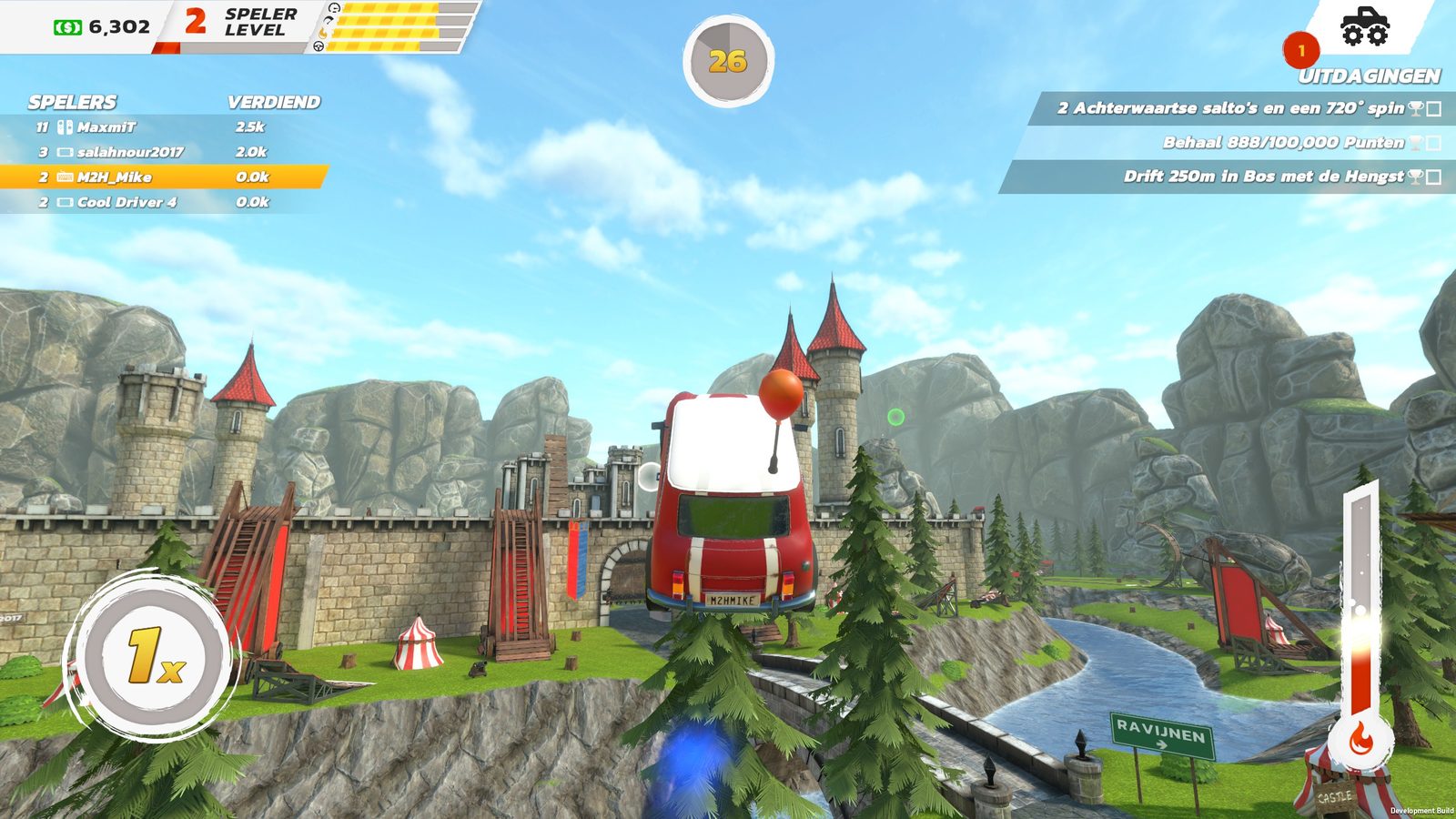 The Crash Drive 3 lobby, with an icon next to each player showing which platform they are on